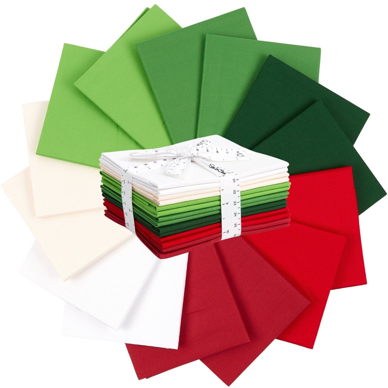 Christmas Fat Quarter Bundle -100% Cotton | Pure Solids | Xmas l Mix Christmas Colors | Quilting & Crafting Soft Fabric | Gift Set
